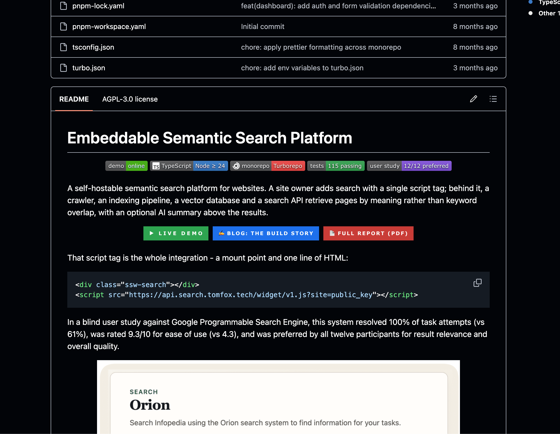 The project's README on GitHub