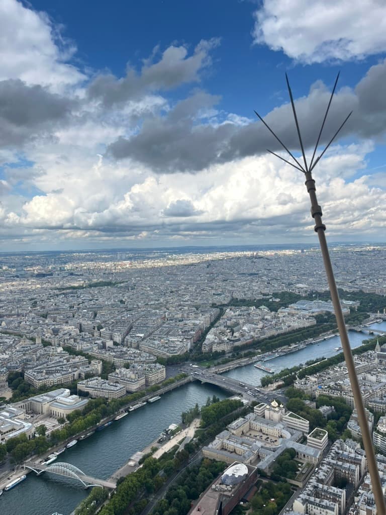 Picture of Paris, showing the Grand Palais, from the summit of the Eiffel Tower